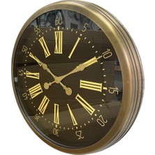 By Nevser 60 cm Eskitme Metal Roma Rakamlı Duvar Saati