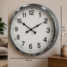 By Nevser 60 cm Krom Metal Dekoratif Duvar Saati