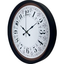 By Nevser Siyah Motifli 36 cm Duvar Saati