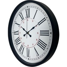 By Nevser Siyah 36 cm Roma Rakamlı Duvar Saati