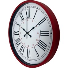 By Nevser Kırmızı 36 cm Duvar Saati