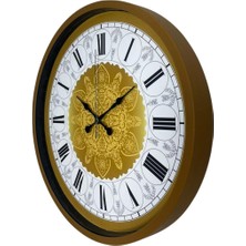 By Nevser Kahverengi 36 cm Desenli Duvar Saati
