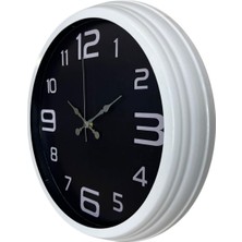 By Nevser Beyaz 40 cm Metal Modern Duvar Saati