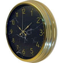 By Nevser Royal Marble Gold 40 cm Metal Duvar Saati