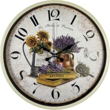 By Nevser Krem Sunflower & Lavender 36 cm Duvar Saati