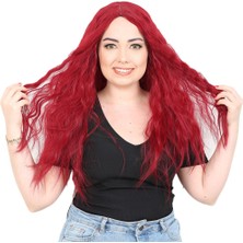 Shoplet Kabarık Dalgalı Uzun Fiber Sen Peruk / Kızıl