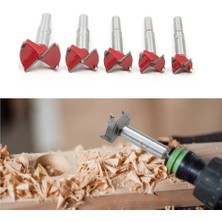 Depolife Ahşap Matkap Freze Uç Seti 5 Parça 15 mm  20 mm  25 mm  30 mm  35 mm  Saklama Kutulu Tas Menteşe Mum Yuva Açma