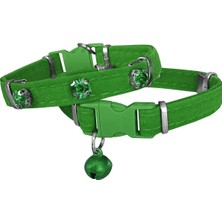 Bucuks Kadife Kedi Boyun Tasması Taşlı 20-32 cm Yeşil