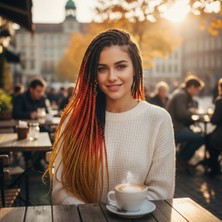 Bucuks Afrika Örgüsü ve Rasta Için Sen Ombreli / Siyah / Bakır / Karamel