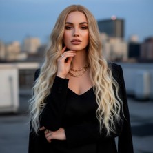 Bucuks Fiber Sen Uzun Su Dalgası Peruk / Balköpüğü / Platin Kısa Ombreli