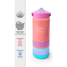 Coral High Çok Renkli Desenli Katlanır Ağızlıklı Çelik Termos 650 ml 38373