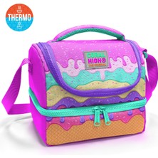 Coral High Kids Pembe Rengarenk Dondurma Desenli Thermo Iki Katlı Beslenme Çantası 37211