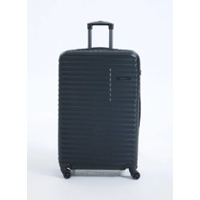 Fabrika Siyah Çekçekli Sert Valiz 111 Abs Büyük Boy