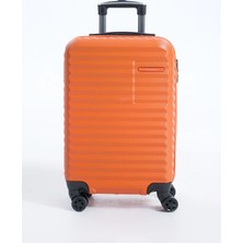Fabrika Turuncu Çekçekli Sert Valiz 111 Abs Kabin Boy
