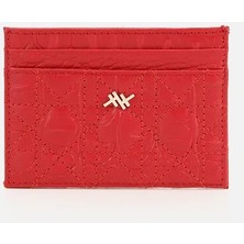 Hotiç 05CUH311150A750 KADIN Deri Kırmızı Dikiş Detaylı Kartlık