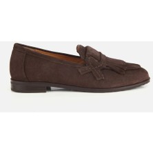 Hotiç Kadın Süet Deri Kahverengi Püskül Detaylı Klasik Loafer