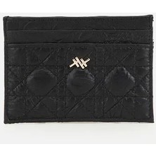 Hotiç 05CUH311150A100 KADIN Deri Siyah Dikiş Detaylı Kartlık