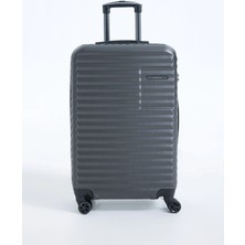 Fabrika Antrasit Çekçekli Sert Valiz 111 Abs Orta Boy