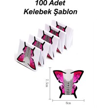 100 Adet Kelebek Şablon Protez Tırnak Uzatma Şablon Jel Alt Form Şablonu Easy Beauty