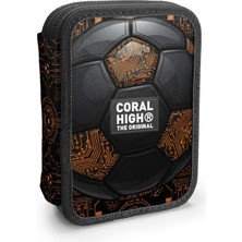 Coral High Kids Futbol Desenli Çift Katlı Kalem Çanta 31106