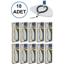 İhvan Online 10 Adet Esanslı Tesbihli Namaz Takkesi Erkek Hac Umre Mevlüt Hediyelik Set