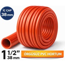 Global Industrial 38 mm (1 1/2 Inç) Pvc Hortum 50 Metre – 40’lık (Bir Buçuk Parmak) Hortum – Örgüsüz Dayanıklı Bahçe Tarım