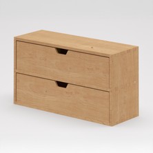 Desna Iki Katlı Iki Çekmeceli Mini Dolap - Kiraz | Woodsaka