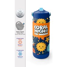 Coral High Lacivert Uzay Desenli Katlanır Ağızlıklı Çelik Termos 650 ml 38342