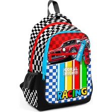 Coral High Kids Kırmızı Araba Desenli Üç Bölmeli Okul Sırt Çantası 33257