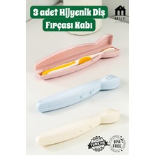 Muf Home 3 Adet Diş Fırçası Kutusu Hijyenik Diş Fırçası Saklama Kabı Seyahat ve Ev Kullanımı Için Hava Alan Tasarım 3 Adet