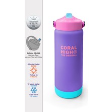 Coral High Mor Katlanır Ağızlıklı Çelik Termos 650 ml 38354