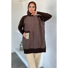 Julude Gülseli Yan Fermuar Detaylı Bisiklet Yaka Tesettür Tunik P-00020916