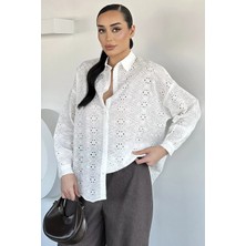 Gülseli Kendinden Desenli Gömlek P-00020769