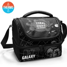 Coral High Kids Siyah Galaxy Desenli Thermo Iki Katlı Beslenme Çantası 37219