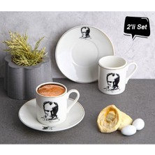 Alfa Life Marketing Atatürk Tasarımlı Porselen 2'li Kahve Seti