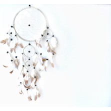 Miamantra Üç Gözlü Beyaz Rüya Kapanı / Dreamcatcher (16,5 cm çap)