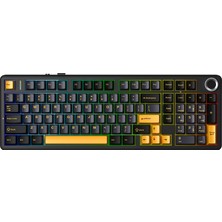 Aula F99 Pro 3 Modlu Rgb Hot Swap Mekanik Star Vector Switch Kablosuz Makrolu Klavye Siyah
