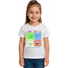 Sedirli Unisex Ayıcık Bear Baskılı Çocuk Tişört Pamuklu Penye Kumaş