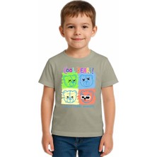 Sedirli Unisex Ayıcık Bear Baskılı Çocuk Tişört Pamuklu Penye Kumaş