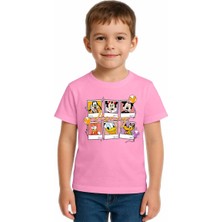 Sedirli Unisex Disney Baskılı Çocuk Tişört Pamuklu Penye Kumaş