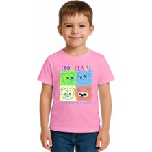 Sedirli Unisex Ayıcık Bear Baskılı Çocuk Tişört Pamuklu Penye Kumaş