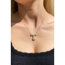 Spossy Silver Jewelry Bombeli T Harf Kolye