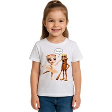 Sedirli Unisex Brainot Baskılı Çocuk Tişört Pamuklu Penye Kumaş