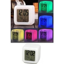 Alfa Life Marketing Renk Değiştiren Alarmlı Dijital Küp Saat