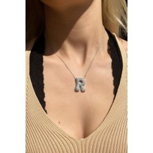 Spossy Silver Jewelry Bombeli R Harf Kolye