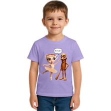 Sedirli Unisex Brainot Baskılı Çocuk Tişört Pamuklu Penye Kumaş