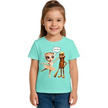 Sedirli Unisex Brainot Baskılı Çocuk Tişört Pamuklu Penye Kumaş