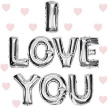 Alfa Life Marketing I Love You Folyo Balon Gümüş Renk 35 cm
