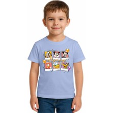 Sedirli Unisex Disney Baskılı Çocuk Tişört Pamuklu Penye Kumaş
