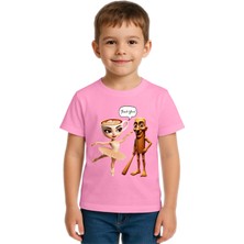 Sedirli Unisex Brainot Baskılı Çocuk Tişört Pamuklu Penye Kumaş